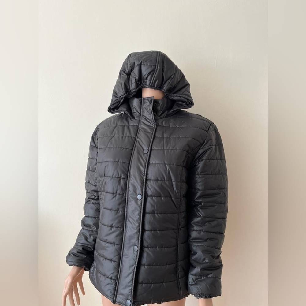 NWT plus size black down coat with fur hood with 90% down parka puffer jacket